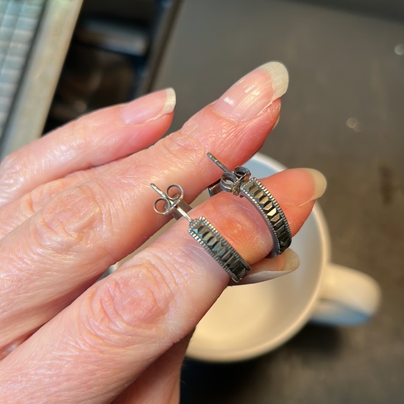 Great condition vintage 925 silver hoops - Picture 7 of 7